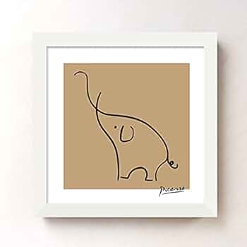 Amazon.co.jp: ピカソ 可愛いぞうの絵 正方形 フレーム付き